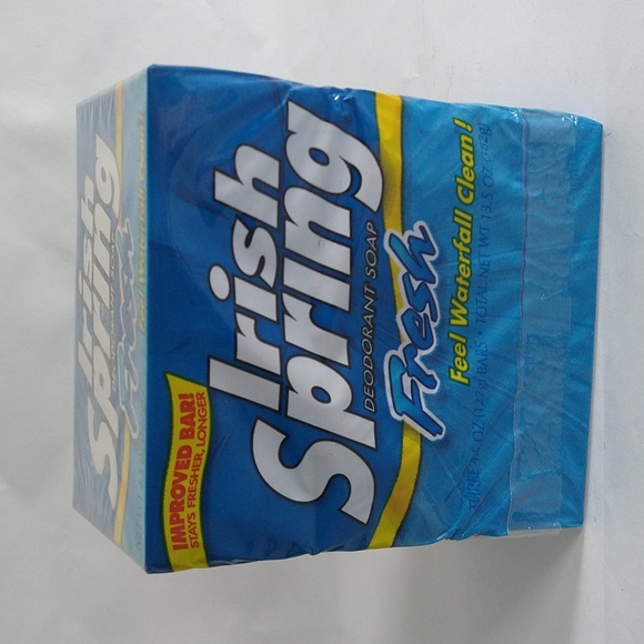 New Sealed Irish Spring Fresh Waterfall Clean Deodorant Soap 3 Pk Bath Size NOS - Picture 1 of 3